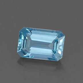 1,17 ctw natürlicher blauer Aquamarin, Smaragdschliff, VVS