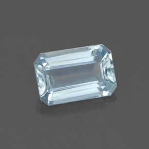 0,84 ctw natürlicher blauer Aquamarin, Smaragdschliff, VVS