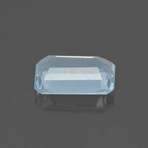 0,84 ctw natürlicher blauer Aquamarin, Smaragdschliff, VVS