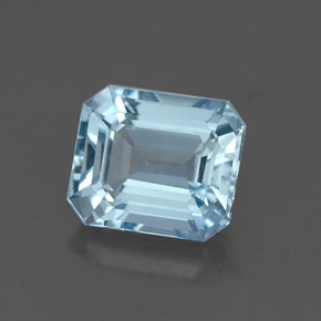 1,23 ctw natürlicher blauer Aquamarin, Smaragdschliff, VVS