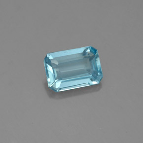0,64 ctw natürlicher blauer Aquamarin, Smaragdschliff, VS-SI