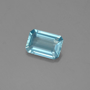 0,64 ctw natürlicher blauer Aquamarin, Smaragdschliff, VS-SI