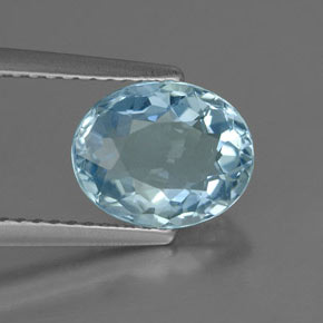 1,74 ctw natürlicher blauer Aquamarin, Oval Schliff, IF