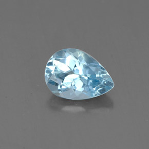 0,70 ctw natürlicher blauer Aquamarin, Birnenform, VS