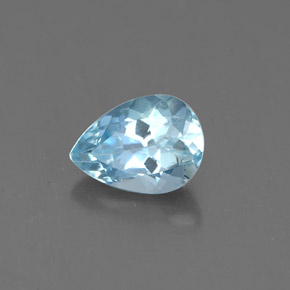 0,70 ctw natürlicher blauer Aquamarin, Birnenform, VS