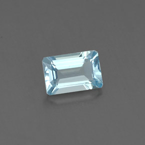0,54 ctw natürlicher blauer Aquamarin, Smaragdschliff, VVS-VS