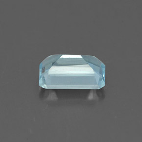 0,84 ctw natürlicher blauer Aquamarin, Smaragdschliff, VS