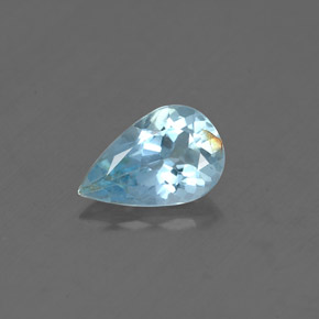 0,66 ctw natürlicher blauer Aquamarin, Birnenform, SI
