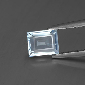 0,76 ctw natürlicher blauer Aquamarin, Baguette, SI