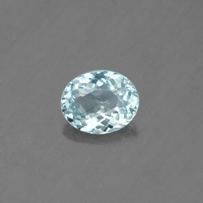 0,60 ctw natürlicher blauer Aquamarin, Oval Schliff, VS