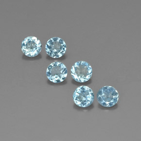  ct natürliche blauer Aquamarin-Edelsteine, Rundschliff, VVS-VS