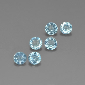  ct natürliche blauer Aquamarin-Edelsteine, Rundschliff, VVS-VS
