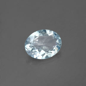 1,38 ctw natürlicher blauer Aquamarin, Oval Schliff, VS