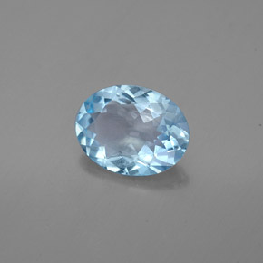 1,37 ctw natürlicher blauer Aquamarin, Oval Schliff, VS