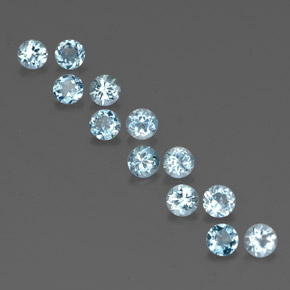  ct natürliche blauer Aquamarin-Edelsteine, Rundschliff, VVS-VS