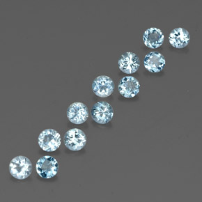  ct natürliche blauer Aquamarin-Edelsteine, Rundschliff, VVS-VS