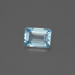 0,80 ctw natürlicher blauer Aquamarin, Smaragdschliff, SI