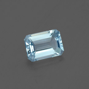 0,76 ctw natürlicher blauer Aquamarin, Smaragdschliff, VVS