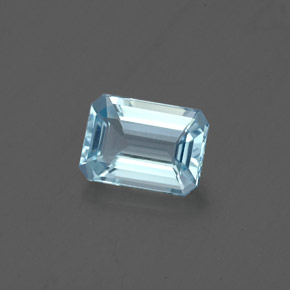 0,76 ctw natürlicher blauer Aquamarin, Smaragdschliff, VVS