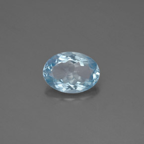1,09 ctw natürlicher blauer Aquamarin, Oval Schliff, VS