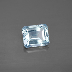 2,14 ctw natürlicher blauer Aquamarin, Smaragdschliff, SI