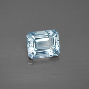 2,19 ctw natürlicher blauer Aquamarin, Smaragdschliff, VVS-VS