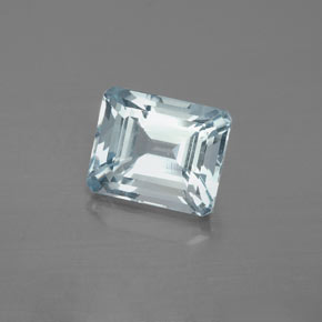 2,99 ctw natürlicher blauer Aquamarin, Smaragdschliff, VS