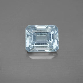 2,46 ctw natürlicher blauer Aquamarin, Smaragdschliff, SI