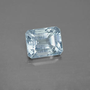 2,46 ctw natürlicher blauer Aquamarin, Smaragdschliff, SI
