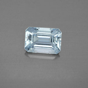 2,01 ctw natürlicher blauer Aquamarin, Smaragdschliff, VS