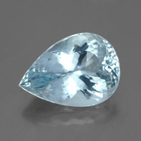 3,68 ctw natürlicher blauer Aquamarin, Birnenform, VVS