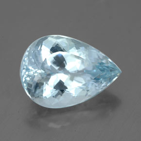 3,68 ctw natürlicher blauer Aquamarin, Birnenform, VVS