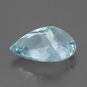3,68 ctw natürlicher blauer Aquamarin, Birnenform, VVS