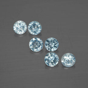  ct natürliche blauer Aquamarin-Edelsteine, Rundschliff, VVS-VS