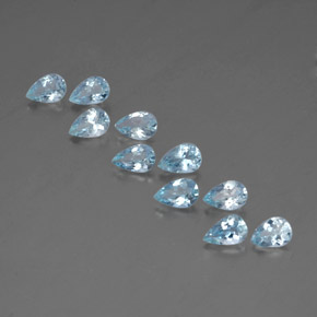  ct natürliche blauer Aquamarin-Edelsteine, Birnenform, VS