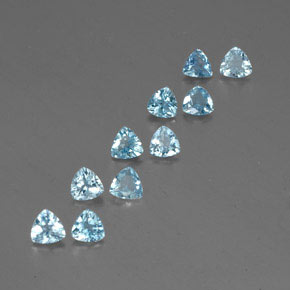  ct natürliche blauer Aquamarin-Edelsteine, Trillion, VS