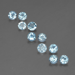  ct natürliche blauer Aquamarin-Edelsteine, Rundschliff, VS