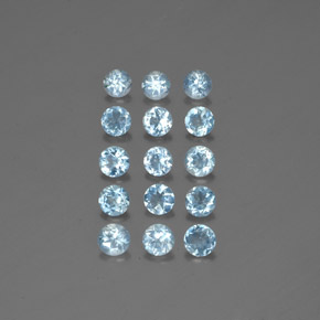  ct natürliche blauer Aquamarin-Edelsteine, Rundschliff, VS