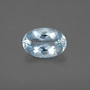 1,67 ctw natürlicher blauer Aquamarin, Oval Schliff, VS