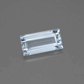 1,60 ctw natürlicher blauer Aquamarin, Baguette, VVS