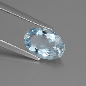 1,23 ctw natürlicher blauer Aquamarin, Oval Schliff, VS