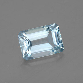 1,90 ctw natürlicher blauer Aquamarin, Smaragdschliff, VVS-VS