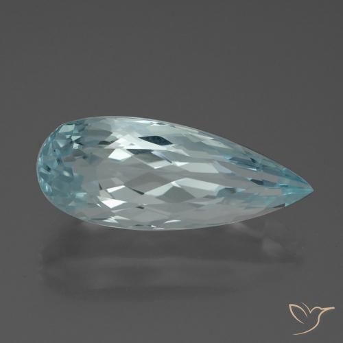 7.27ct Natürlicher Blaugrün Aquamarin, Birnenform, VVS