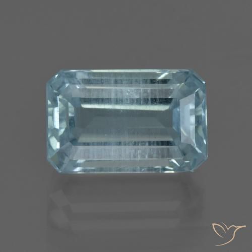 6.01ct Natürlicher hellblau Aquamarin, Smaragdschliff, VS