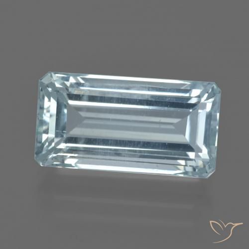 7.65ct Natürlicher hellblau Aquamarin, Smaragdschliff, VS