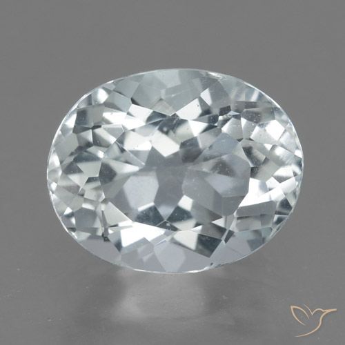 2,53 ctw natürlicher weißer Aquamarin, Oval Schliff, VVS-VS