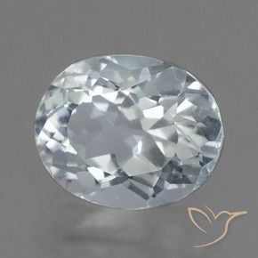 2,53 ctw natürlicher weißer Aquamarin, Oval Schliff, VVS-VS