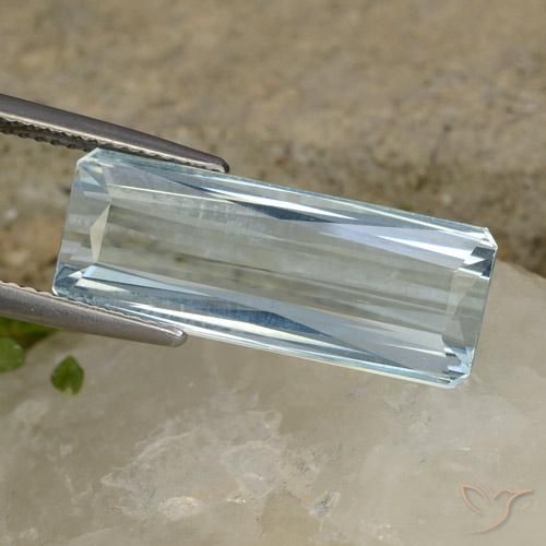 10.38ct Natürlicher hellblau Aquamarin, Smaragdschliff, VVS