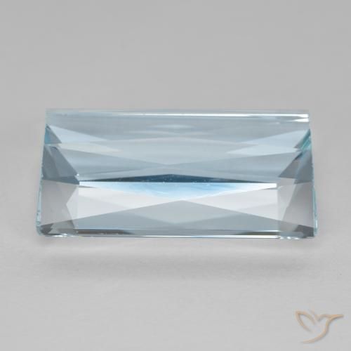 9,17 ctw natürlicher hellblau Aquamarin, Baguette, VVS