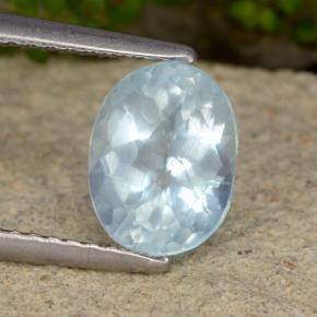 1,52 ctw natürlicher blauer Aquamarin, Oval Schliff, VS-SI